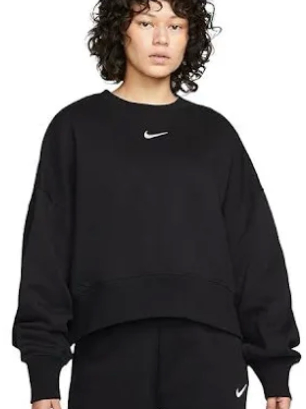 Nike Phoenix Fleece Over-Oversized Cropped Crewneck Sweatshirt Size Large NWOT